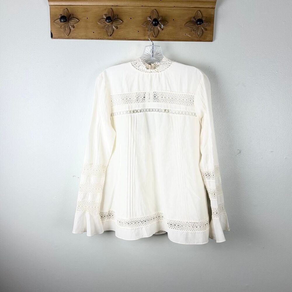 N/Nicholas Ivory Cotton Silk Lace Blouse Size 4 NWT Romantic Boho